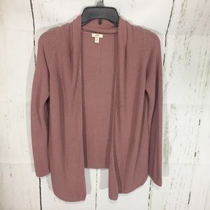 J Jill Pink Open Front Cardigan Sweater Petite XS